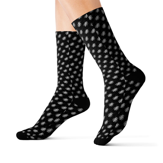 Black Multi Pattern Roach Socks