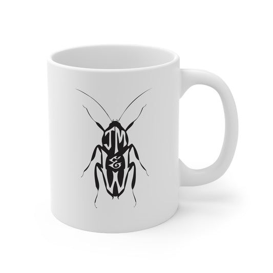 BLACK ON WHITE ROACH MUG