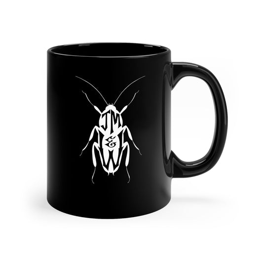 WHITE ON BLACK ROACH MUG
