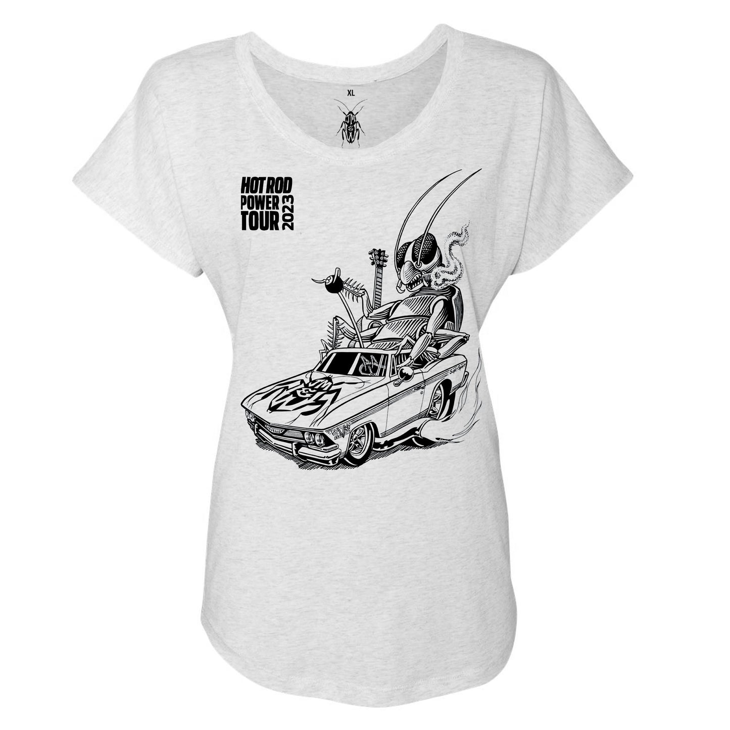HOT ROD POWER TOUR - DOLMAN T-SHIRT - LADIES - WHITE